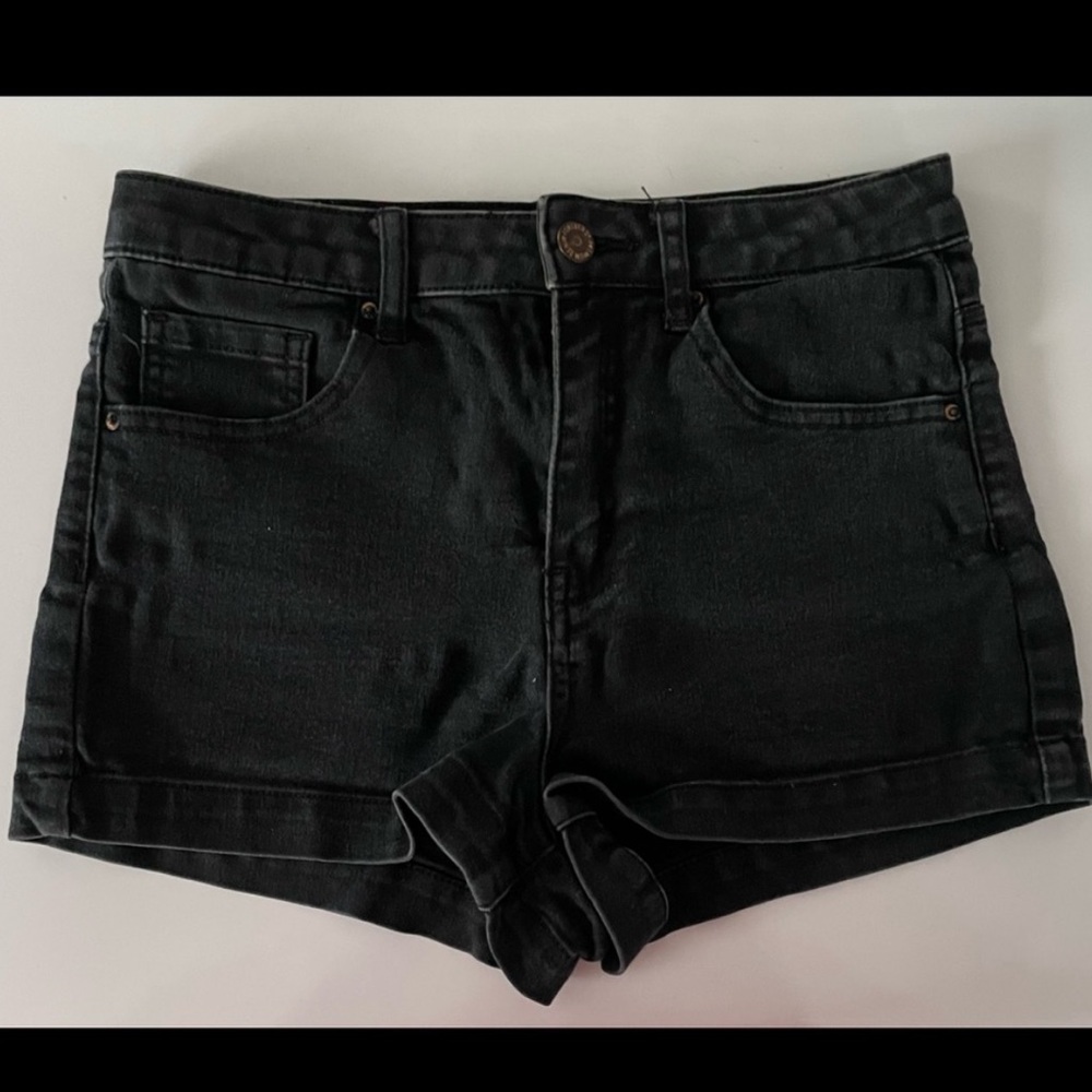 Forever 21 black washed jean shorts